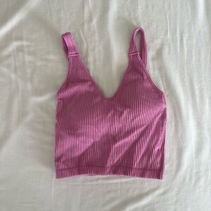 Pink Ribbed Knit Tank Top